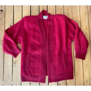 ANGEL THREADS Women’s 100% Alpaca Cardigan S Red